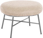  Taburet picioare Trudi, tesatura boucle, nuanta alb/argintiu, 56x47x40 cm (UE-HM8640.23)