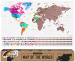 envami Kaparós Világtérkép Rozéarany 68x43 cm Scratch Off Map Angol Nyelvű Rubbelkarte Made in Germany