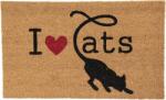 Clayre & Eef Lábtörlő Gumírozott kókuszmatrac I love cats 75x45cm (MC166)