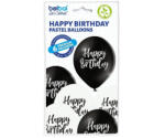 GoDan Set 6 baloane latex Happy Birthday alb negru 30 cm GD633 Baloane Latex (GD633)
