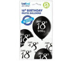 GoDan Set 6 baloane latex aniversare 18 ani alb negru 30 cm GD636 Baloane Latex (GD636)