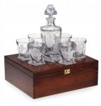  Whisky szett 6+1 kristály "Vadász" kancsó poharak dobozban (szklanki karafka brandy koniak zestaw)
