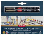 Derwent Line&Wash Akvarellfesték Készlet 15 Darab/Készlet 12 Színű Akvarellfestékkel 2 Darab Tűfilccel 1 Darab Vízzel Tölthető Ecsettel Szivaccsal és Keverőpalettával (IL2306245)