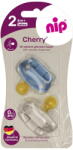 Nip Set 2 suzete Nip Cherry Boy cu tetina rotunda din latex natural, 6+ luni, nip 38883 - carboysafety