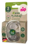 REER Set 2 suzete ortodontice din silicon 16-32 luni, fără BPA, nip My Butterfly Green