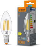 Videx LED izzó E14 gyertya C37F 6W 880lm 3000K melegfehér 360° FILAMENT VIDEX (VIDLED1307)