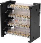 Siemens sorkapocssín elosztóblokk 4P 6. . 16 mm2/8 × 4…10 mm2 DIN-sínre lapos 80 A 5ST 5ST2501 (5ST2501)