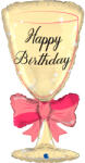 Grabo Balon din folie Happy Birthday - Pahar cu fundă, 74 cm