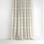 Goldea draperie de crăciun luca - carouri albe pe bej 140x150 cm