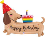 Grabo Balon din folie Happy Birthday - Teckel, 109 cm