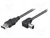 Goobay Cablu USB A mufa, USB B mufa in unghi, USB 2.0, lungime 3m, negru, Goobay - 68733