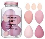 Flippy Set 7 Bureti pentru Machiaj, Flippy, pentru Aplicarea Pudrei, Forma Ovala, din Poliuretan Hidrofil, Roz