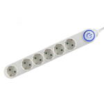 Somogyi Elektronic Prelungitor 6 prize, comutator de picior, 1.5 m, alb (NV 06TK/WH)