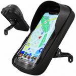 FIXATO Suport de telefon, rezistent la apa, pentru Bicicleta/Motocicleta/Scuter/Trotineta, FIXATO, Prindere pe Oglinda, Negru (suport-telefon-tip8-oglinda)