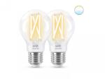 Philips 2 Becuri LED inteligente vintage (decorative) WiZ ConnectedFilamentClearA60, Wi-Fi, E27, (000008719514551053)