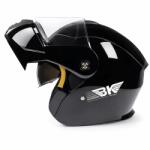 Fixato Casca Moto/Scuter Flip-Up FIXATO Nova, Viziera Dubla, Protectie UV, Negru, M 57-58cm (flip-up-1-negru-lucios-M)