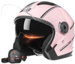 Fixato Casca Moto/Scuter FIXATO model Italia, Viziera Dubla, Protectie UV, Marime universala 57-61cm, Culoare Roz (casca-dubluvizor-roz-v3)