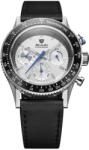 Nivada Grenchen Chronoking Mecaquartz Racing Grey - Inter. Bezel - Black Leather + 5 ani garanție și cadou GRATUIT Ceas