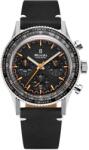 Nivada Grenchen Chronoking Mecaquartz - Inter. Bezel - Black Leather White Stitching + 5 ani garanție și cadou GRATUIT Ceas