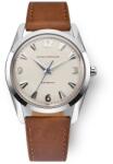 Nivada Grenchen Antarctic 35 mm - Luminova Alb Ou - Brown Leather + 5 ani garanție și cadou GRATUIT Ceas