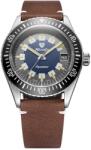 Nivada Grenchen Aquamar Vintage - Brown Leather White Stitching + 5 ani garanție și cadou GRATUIT Ceas