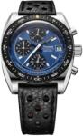 Nivada Grenchen Autochron Blue Mecaquartz - Black Racing Strap + 5 ani garanție și cadou GRATUIT Ceas