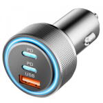 Techsuit Incarcator Auto Techsuit C6 DriveBoost, 60W, 3A, 1 x USB-A - 2 x USB-C, Argintiu (inc/372154)