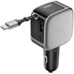 Cuktech Incarcator Auto Cu Cablu USB-C Cuktech CC903P Display, 100W, 5A, 1 x USB-A - 1 x USB-C, Gri (inc/us/cuk/cc/10/5a/1x/1x/gr)
