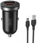XO Incarcator Auto Cu Cablu USB-C XO Design CC56, 30W, 3A, 1 x USB-A - 1 x USB-C, Negru (inc/us/xo /cc/30/3a/1x/1x/ne)