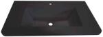 Fluminia Lavoar compozit Fluminia PISA-100, cu colțuri rotunjite, 100 x 46 cm, negru mat (PISA-100-WB-NM)