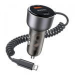 YESIDO Incarcator Auto Cu Fir Lightning Yesido Y57, 50W, 3A, 1 x USB-A - 1 x USB-C, Negru (ysd/370180)