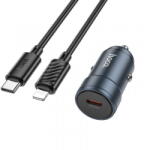 hoco. Incarcator Auto Cu Cablu Lightning HOCO Z57, 30W, 3A, 1 x USB-C, Gri (inc/li/hoc/z5/30/3a/1x/gr)