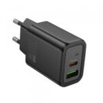 hoco. Incarcator Retea HOCO N61, 20W, 3A, 1 x USB-A - 1 x USB-C, Negru (inc/hoc/n6/20/3a/1x/1x/ne)