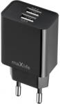 Maxlife Incarcator Retea MaXlife MXTC-12, 24W, 2.4A, 2 x USB-A, Negru (inc/max/mx/24/48/2x/ne)