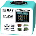 RF4 Incarcator Statie RF4 RF-MC08, 150W, 5A, 4 x USB-A - 4 x USB-C, Turcoaz (inc/rf4/rf/15/5a/4x/4x/tu)