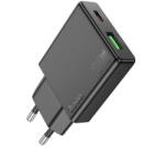 hoco. Incarcator Retea HOCO N38, 20W, 3A, 1 x USB-A - 1 x USB-C, Negru (inc/hoc/n3/20/3a/1x/1x/ne)