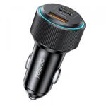 YESIDO Incarcator Auto Cu Cablu Lightning Yesido Y60, 38W, 3A, 1 x USB-A - 2 x USB-C, Negru (ysd/370182)