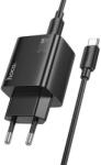 hoco. Incarcator Retea Cu Cablu USB-C HOCO N56, 30W, 3A, 2 x USB-A - 2 x USB-C, Negru (inc/us/hoc/n5/30/3a/2x/2x/n)