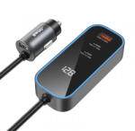 BWOO Incarcator Auto BWOO CC107 Display, 120W, 3A, 2 x USB-A - 2 x USB-C, Negru (inc/bwo/cc/30/3a/2x/2x/ne)