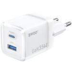 BWOO Incarcator Retea BWOO CDA222, 35W, 3A, 1 x USB-A - 1 x USB-C, Alb (inc/bwo/cd/35/3a/1x/1x/al)