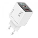 Techsuit Incarcator Retea Techsuit CH3 LEDChargX Display, 35W, 3A, 1 x USB-A - 1 x USB-C, Alb (inc/372287)