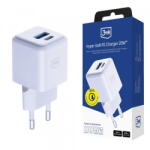 3mk Protection Incarcator Retea 3MK Hyper, 20W, 3A, 1 x USB-A - 1 x USB-C, Alb (inc/372186)