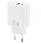 XO Incarcator Retea XO Design CE40, 20W, 3A, 1 x USB-A - 1 x USB-C, Alb (inc/xo /ce/20/3a/1x/1x/al)