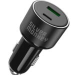 Silver Monkey Incarcator Auto Silver Monkey SMA014, 100W, 3A, 1 x USB-A - 1 x USB-C, Negru (inc/wzk/si/10/3a/1x/1x/ne)