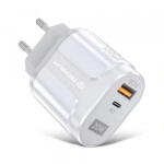 Techsuit Incarcator Retea Techsuit Premium, 20W, 3A, 1 x USB-A - 1 x USB-C, Alb (inc/tec/pr/20/3a/1x/1x/al)