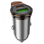 hoco. Incarcator Auto HOCO NZ16A, 43W, 3A, 1 x USB-A - 1 x USB-C, Gri (inc/hoc/nz16a/43/gr)
