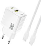 Dudao Incarcator Retea Cu Cablu USB-C Dudao A27Max, 35W, 1 x USB-A - 1 x USB-C, Alb (inc/us/dud/a2/35/1x/1x/al)