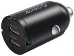 ORICO Incarcator Auto Orico MiniRing, 30W, 3A, 2 x USB-C, Negru (ORICO-MR-30-2C) - dwyn