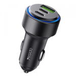 YESIDO Incarcator Auto Yesido Y50, 60W, 3A, 1 x USB-A - 2 x USB-C, Negru (acc/376777)