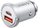 ORICO Incarcator Auto Orico MiniRing Pro, 45W, 3A, 1 x USB-A - 1 x USB-C, Argintiu (ORICO-MR-45-1A1C) - dwyn